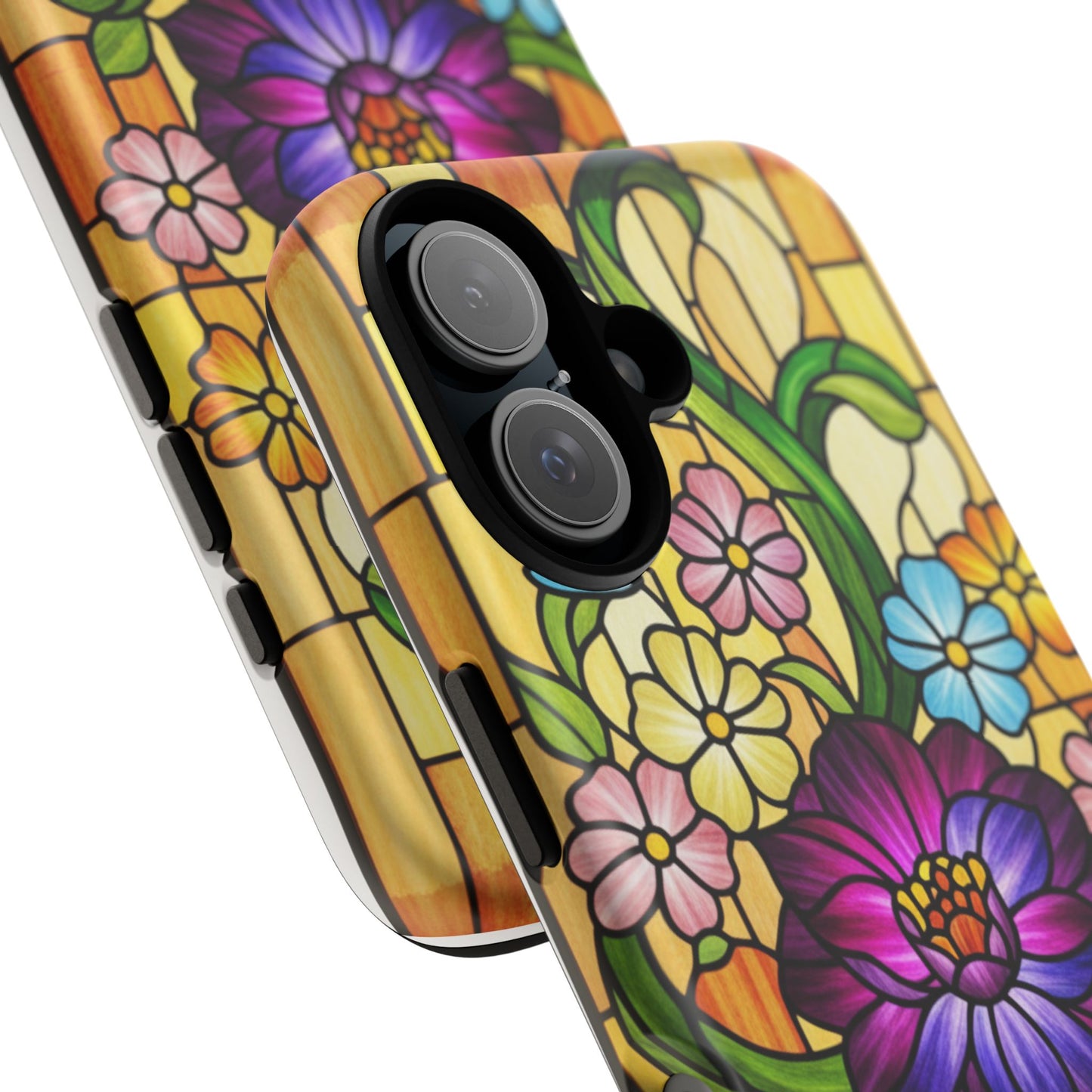 Stained Glass Phone Case - Tough Cases | Floral Design, Unique Gift for Her, Phone Accessory, Sturdy Protection, Spring Decor